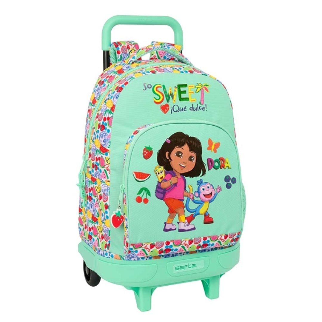 Safta Dora Mochila con Carro - Bolsillo Frontal - Portabotellas - Tirador Doble - Hombreras Acolchadas - Asa Acolchada - Tarjeta ID - Bandeja PVC - Ba 1