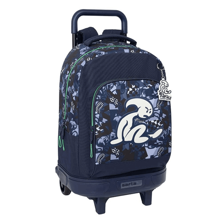 Safta el Niño Navy Mochila con Carro - Bolsillo Frontal - Portabotellas - Hombreras Acolchadas - Asa Acolchada - Tarjeta ID - Base Reforzada - 33L - 3 1