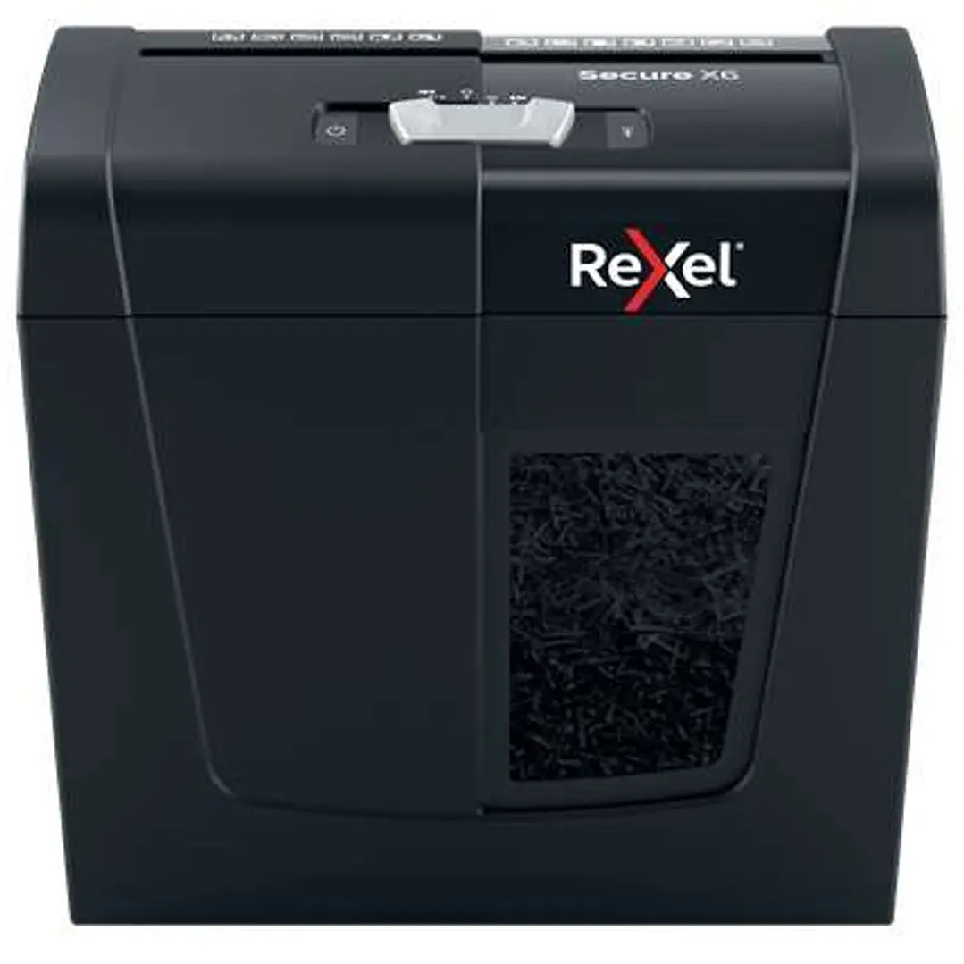 Rexel Secure X6 Destructora de Papel Manual Corte en Particulas P-4 - Destruye hasta 6 Hojas a la Vez - Capacidad de la Papelera 10L - Color Negro 1