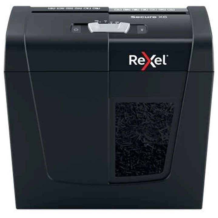 Rexel Secure X6 Destructora de Papel Manual Corte en Particulas P-4 - Destruye hasta 6 Hojas a la Vez - Capacidad de la Papelera 10L - Color Negro 1
