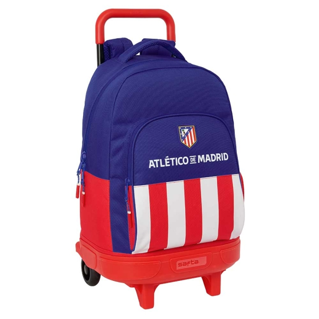 Safta Atletico de Madrid Mochila con Carro - Extraible - Bolsillo Frontal - Portabotellas - Tirador Doble - Hombreras Acolchadas - Tarjeta ID - Bandej 1