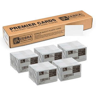 Zebra Pack de 500 Tarjetas de PVC Originales Imprimibles Blancas - Formato CR-80 86x54mm - 104523-111