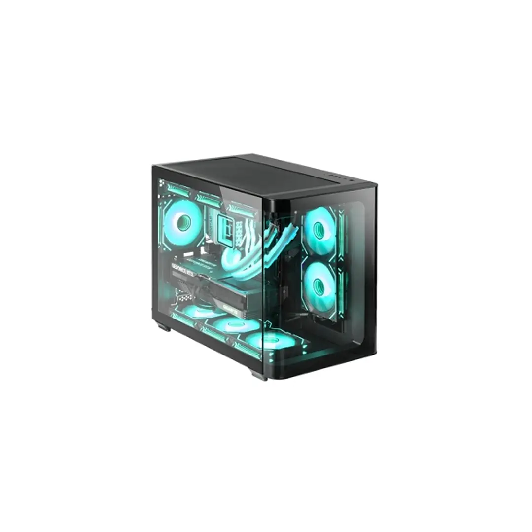 Mars Gaming MC-FUSIONM Minitorre Ultracompacta - Soporte MicroATX/Mini-ITX - Cristal Templado Curvo Continuo - Capacidad hasta 10 Ventiladores - 5 Ran 1