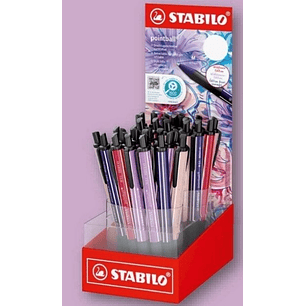 Stabilo Pointball Naturecolors Wildflower Expositor con 38 Boligrafos Retractiles - Trazo 0.5mm - Hechos con 87% Bioplastico - Grip Antideslizante - R
