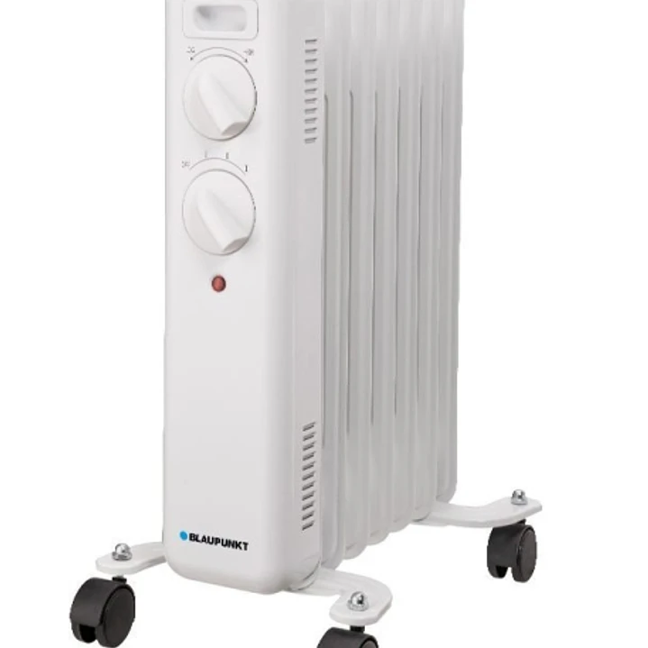 Blaupunkt Radiador de Aceite - Potencia 1500W - Termostato Regulable - Ruedas - Asa de Transporte - Indicador Luminoso - Color Blanco 1