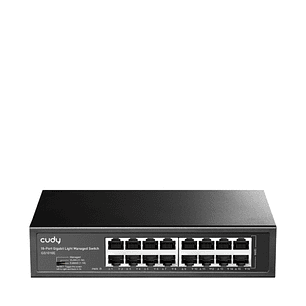 Cudy Switch Gigabit de 16 Puertos - Facil Administracion - Carcasa de Metal para Montaje en Rack - Plug and Play - Kit de Montaje en Rack Incluido - C