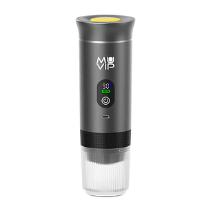Muvip Xpresscup Cafetera Portatil - Compatible con Cafe Molido y Capsulas DG y NS - Presion de 20 Bares - Modo Caliente y Frio - Color Gris