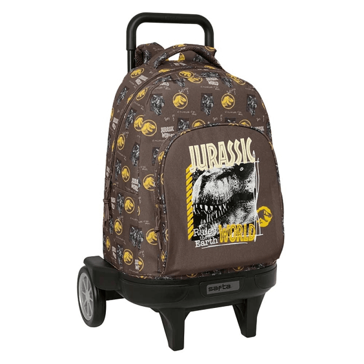 Safta Jurassic World Mochila con Carro - Extraible - Bolsillo Frontal - Ruedas Antivibracion - Asa Acolchada - Sistema de Bloqueo - 330x220x450mm - Co 1
