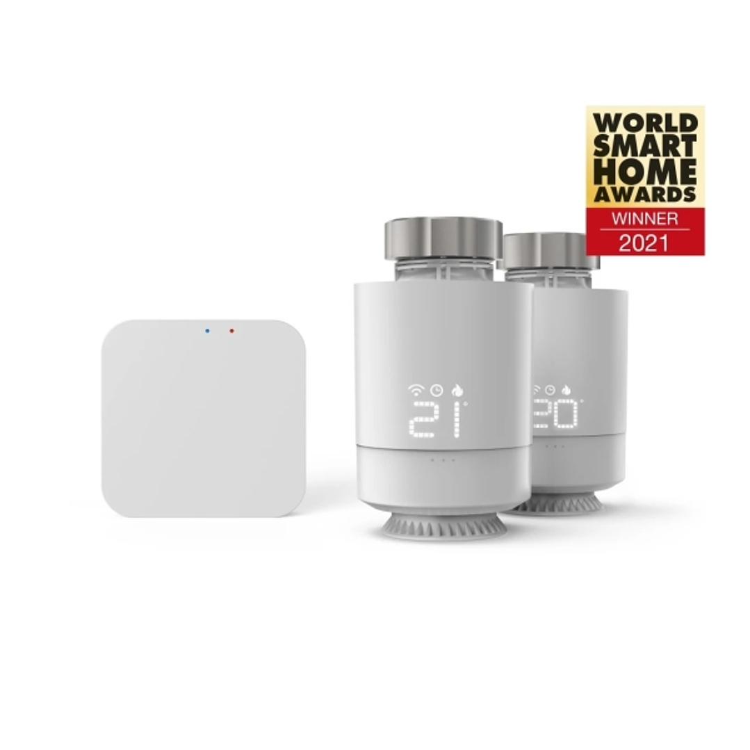 Hama Pack de 2 Termostatos de Radiador Inteligentes con Centralita - Temperatura Regulable - WLAN - Compatible con Asistente de Voz - Control con App  1
