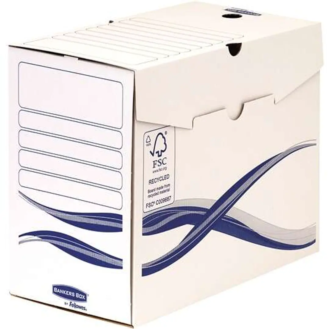 Fellowes Bankers Box Basic Pack de 25 Cajas de Archivo Definitivo A4+ 150mm - Montaje Manual - Carton Reciclado Certificacion FSC 1