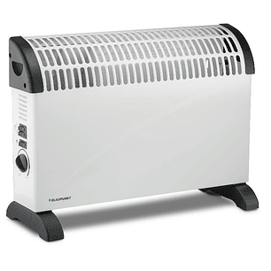 Blaupunkt Radiador Convector - Potencia 2000W - Termostato Regulable - Ventilador Turbo Independiente - Asas Integradas - 53.5x19.6x38.5cm - Color Bla