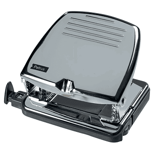 Petrus 65C Taladro Perforador - Hasta 20 Hojas - Marcas de Formato - Punzones 5.5mm - Color Cromado