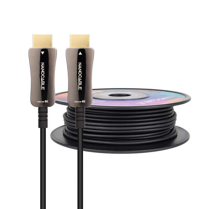 Nanocable Cable HDMI v2.1 AOC Macho a HDMI v2.1 Macho 50m - 8K@60Hz 4K@120Hz 48Gbps - Color Negro 1