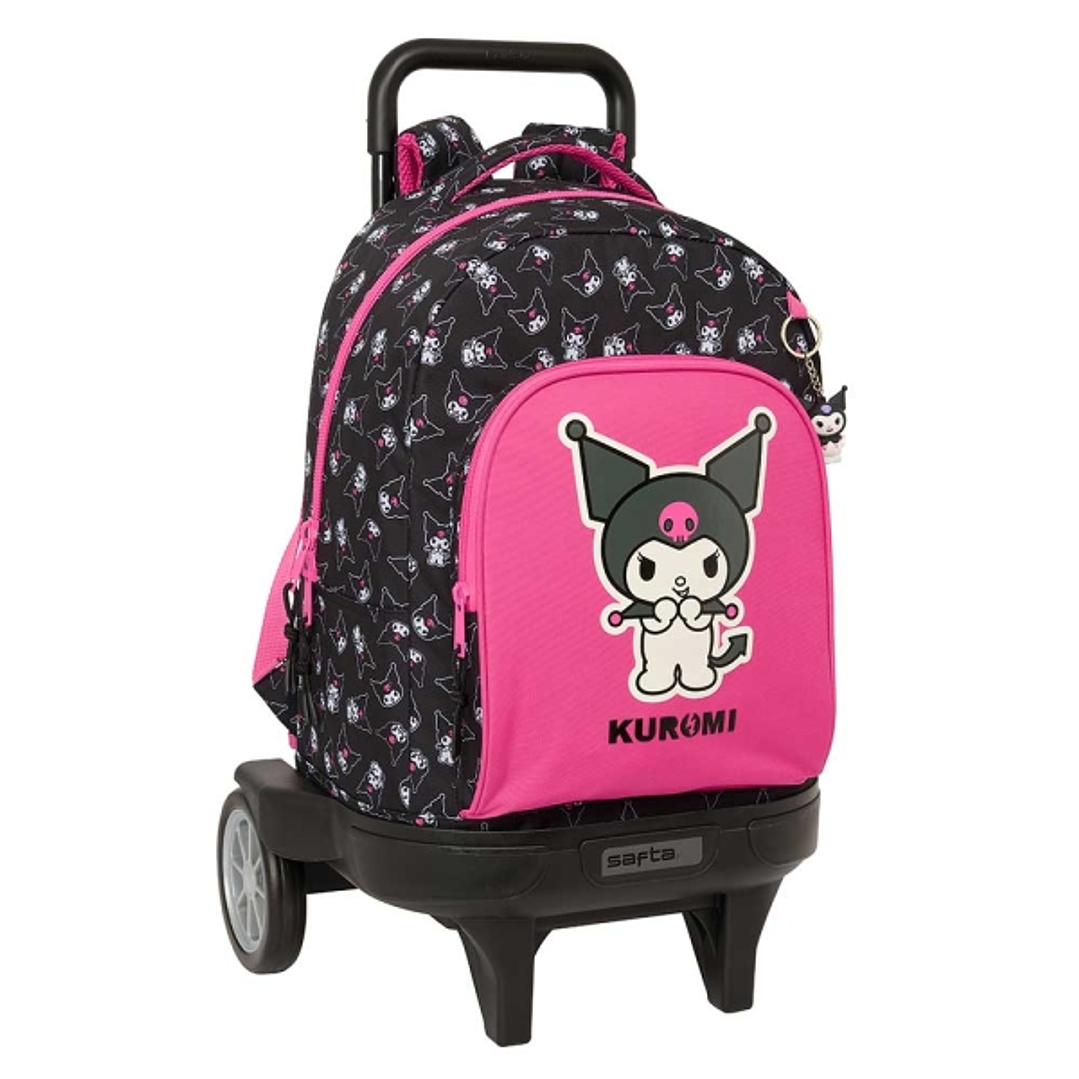 Safta Kuromi Mochila con Carro - Extraible - Bolsillo Frontal - Portabotellas - Tirador Doble - Hombreras Acolchadas - Tarjeta ID - Ruedas Antivibraci 1