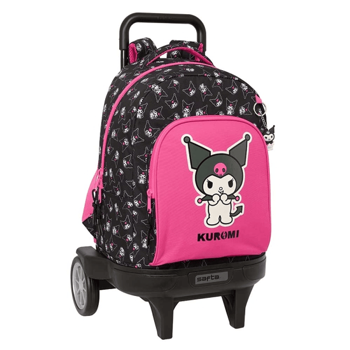 Safta Kuromi Mochila con Carro - Extraible - Bolsillo Frontal - Portabotellas - Tirador Doble - Hombreras Acolchadas - Tarjeta ID - Ruedas Antivibraci 1