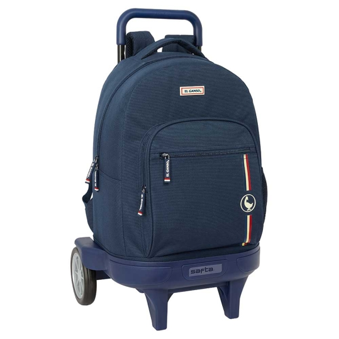Safta el Ganso Eclipse Mochila con Carro - Bolsillo Frontal - Portabotellas - Asa y Hombreras Acolchadas - Tarjeta ID - Ruedas Antivibracion - 33L - 3 1