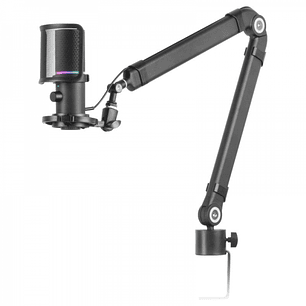 Mars Gaming MMIC-XT Microfono Personalizable - Modos Cardioide y Reduccion de Ruido - Brazo Regulable - Filtro Pop - Iluminacion ARGB - USB/3.5mm - Co