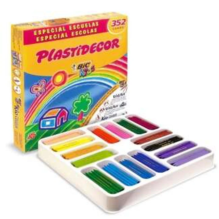 Bic Kids Plastidecor Caja de 352 Lapices de Cera - Extraresistentes - Facil de Sacar Punta - No Mancha - Ideal para Colegios - Colores Surtidos 1