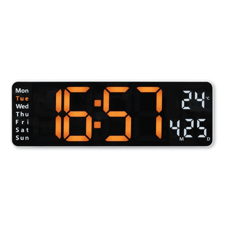 Hama Santa Cruz Reloj de Pared Digital - Termometro - Alarma - Fecha - Pantalla Grande - 32x10x3cm - Color Blanco 1