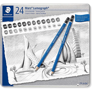 Staedtler Mars Lumograph 100 Pack de 12 Lapices de Grafito - Resistencia a la Rotura - Graduaciones Surtidas