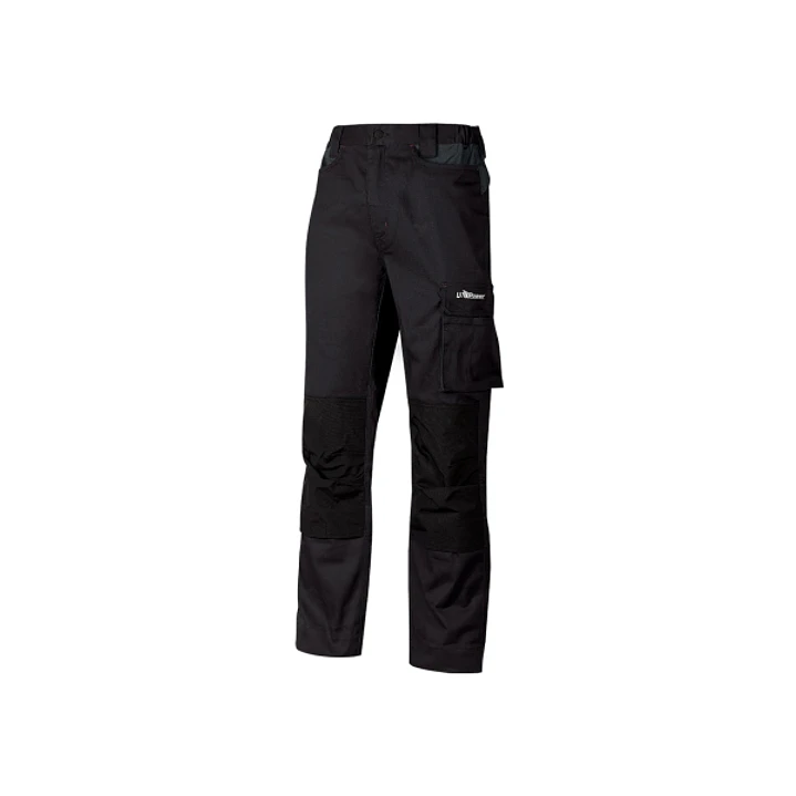 Upower Mallorca Pantalon de Trabajo con Algodon Elastico - Talla L - Diseño Ergonomico, Cintura Elastica, Multiples Bolsillos, Refuerzos Estrategicos, 1