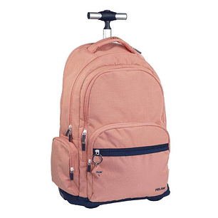 Milan Serie 1918 Mochila Escolar 25L con Carro Integrado y Mango Metalico Retractil - 3 Bolsillos Delanteros + 2 Bolsillos Laterales - Tamaño 46,5x30x