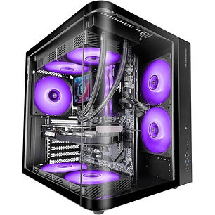 Mars Gaming MC-CURV Caja Torre ATX - Cristal Templado Curvo Continuo - Doble Camara - Conectividad USB-C y USB 3.0 - 7 Ranuras de Expansion - 343x286x