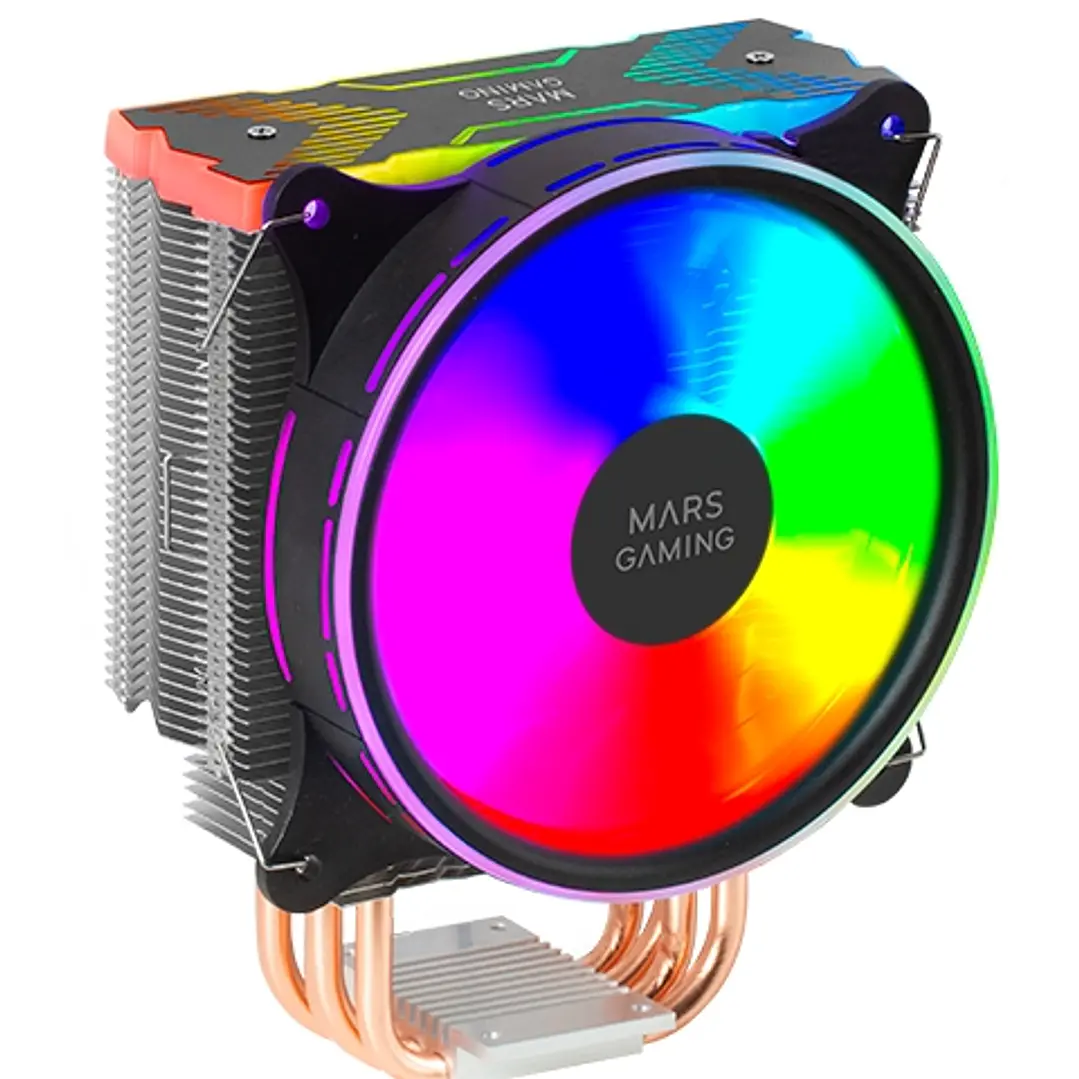 Mars Gaming MCPUXU9 Disipador CPU - Doble torre - Ventiladores hibridos ultrasilenciosos - 9 heatpipes de cobre - HCT Ultra hasta 400W TDP - Negro - C 1
