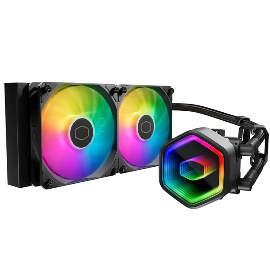 Cooler Master Masterliquid 240 Core II Lite ARGB Kit de Refrigeracion Liquida - Ventiladores Preinstalados - Tubos de 400mm - Iluminacion Espejo Infin 1
