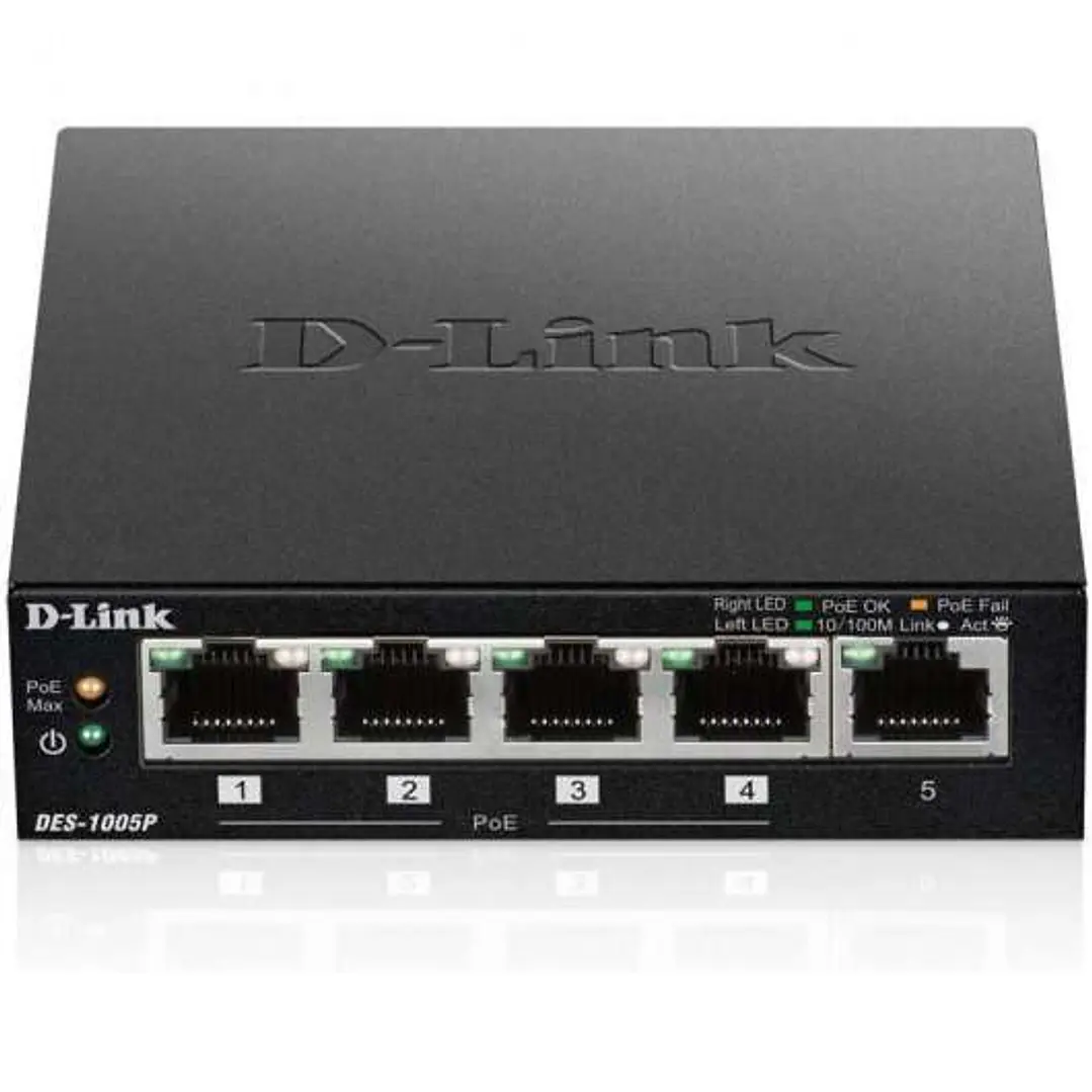D-Link Switch 5 Puertos Fast Ethernet 1 Puerto Habilitado para PoE 1