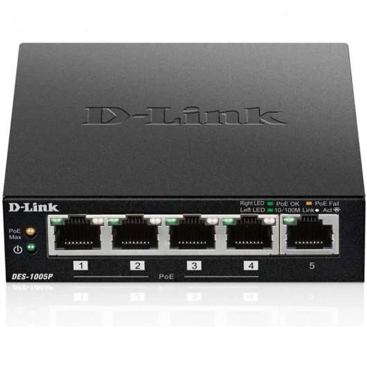 D-Link Switch 5 Puertos Fast Ethernet 1 Puerto Habilitado para PoE 1