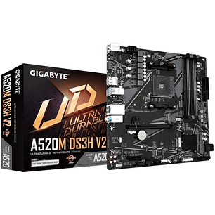 Gigabyte A520M DS3H V2 Placa Base AMD AM4 4xDDR4 - M.2, SATA, PCIe3.0 - HDMI, DisplayPort, DVI, RJ-45, USB 3.2 - MicroATX
