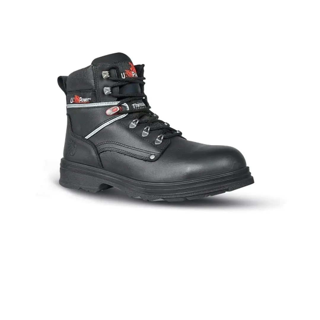Upower Performance S Botines de Seguridad - Talla 45 - Empeine Piel Hidrofugo, Puntal Composite, Antiperforacion, Suela Antideslizante, Interior Trans 1