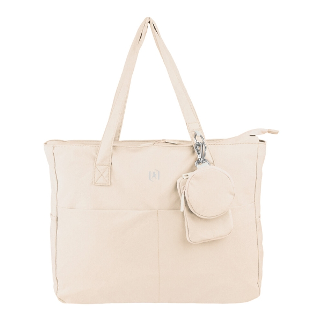 Oxford Endless Tote Bag 14L - Amplio Compartimento - 9 Bolsillos - Incluye Neceser Interior, Monedero y Tarjetero - Color Beige 1
