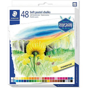 Staedtler 2430 Pack de 48 Tizas Pastel Suave - Excelentes para Mezclar Colores - Resistencia a la Luminosidad - Colores Surtidos