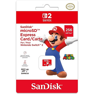 Nintendo Tarjeta Micro SD Sandisk para Consola Nintendo Switch 2 - Capacidad 256Gb - Logotipo de Mario Bros - Velocidades Rapidas y Estables - Rendimi