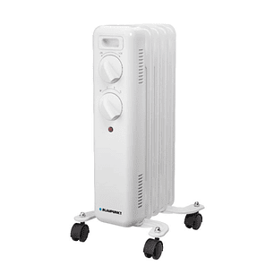 Blaupunkt Radiador de Aceite - Potencia 1000W - Termostato Regulable - Ruedas - Asa de Transporte - Indicador Luminoso - Color Blanco