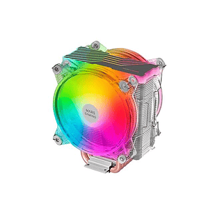 Mars Gaming Doble Ventilador CPU 120mm con Disipador - Iluminacion ARGB - Hasta 220W - Velocidad Max. 1600rpm - 6 Heatpipes