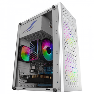 Mars Gaming MC-CORE Minitorre Gaming - Rejilla Metal-MESH - Ventana Lateral - 2 Ventiladores FRGB - Soporte Micro-ATX/Mini-ITX - Almacenamiento Versat