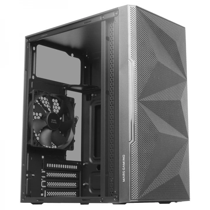 Mars Gaming MC-1500 Mini Torre - Ventana Cristal Templado - Ventilacion Silenciosa - Soporte Refrigeracion Liquida - Almacenamiento Flexible - Color N 1