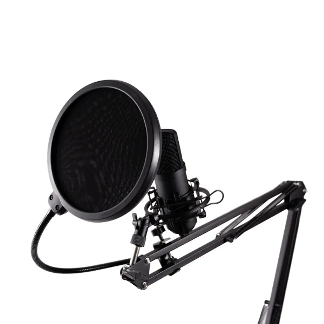 Coolbox Coolcaster Microfono USB Cardioide de Brazo Extensible para Streaming - Parabrisas y Filtro POP - Tripode - Color Negro 1