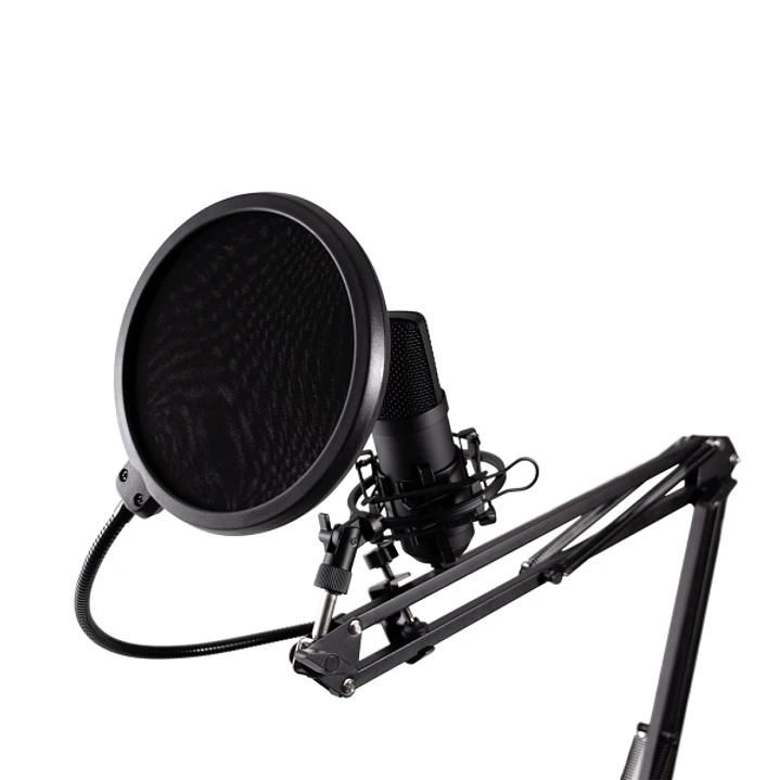 Coolbox Coolcaster Microfono USB Cardioide de Brazo Extensible para Streaming - Parabrisas y Filtro POP - Tripode - Color Negro 1