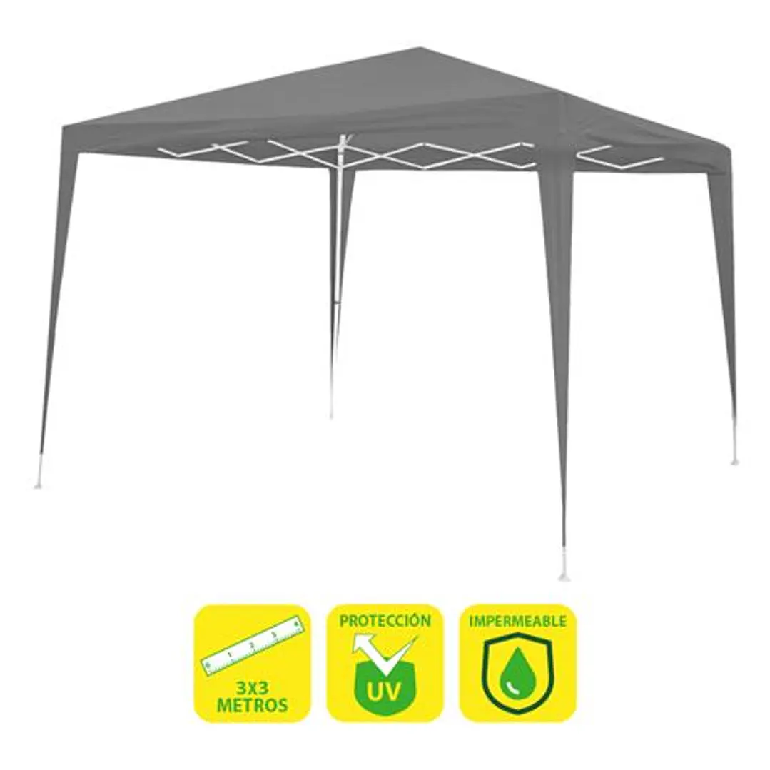 Sungarden Carpa Acero Rafia 3x3m - Color Gris 1