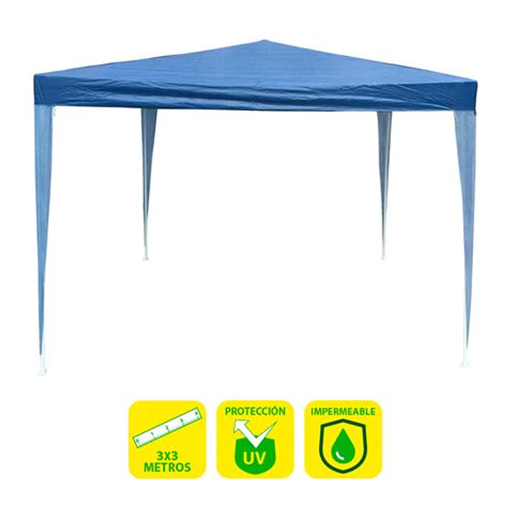 Sungarden Carpa Acero Rafia 3x3m - Color Azul 1