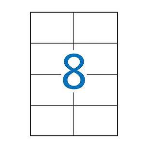 Apli Pack de 4.000 Etiquetas Rectangulares 105x74mm - 500 Hojas por 8 Etiquetas - Adhesivo Permanente - Cantos Rectos - Color Blanco