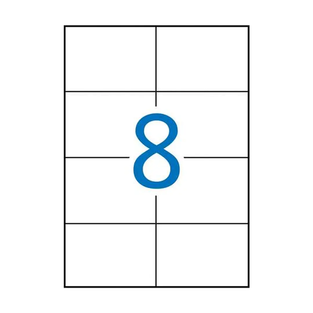 Apli Pack de 4.000 Etiquetas Rectangulares 105x74mm - 500 Hojas por 8 Etiquetas - Adhesivo Permanente - Cantos Rectos - Color Blanco 1