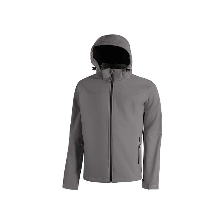 Upower Kyra Cazadora de Trabajo con Tejido Soft Shell - Talla 2XL - Antiviento, Repelente al Agua, Capucha Desmontable, Bolsillos con Cierre, Mangas P 1