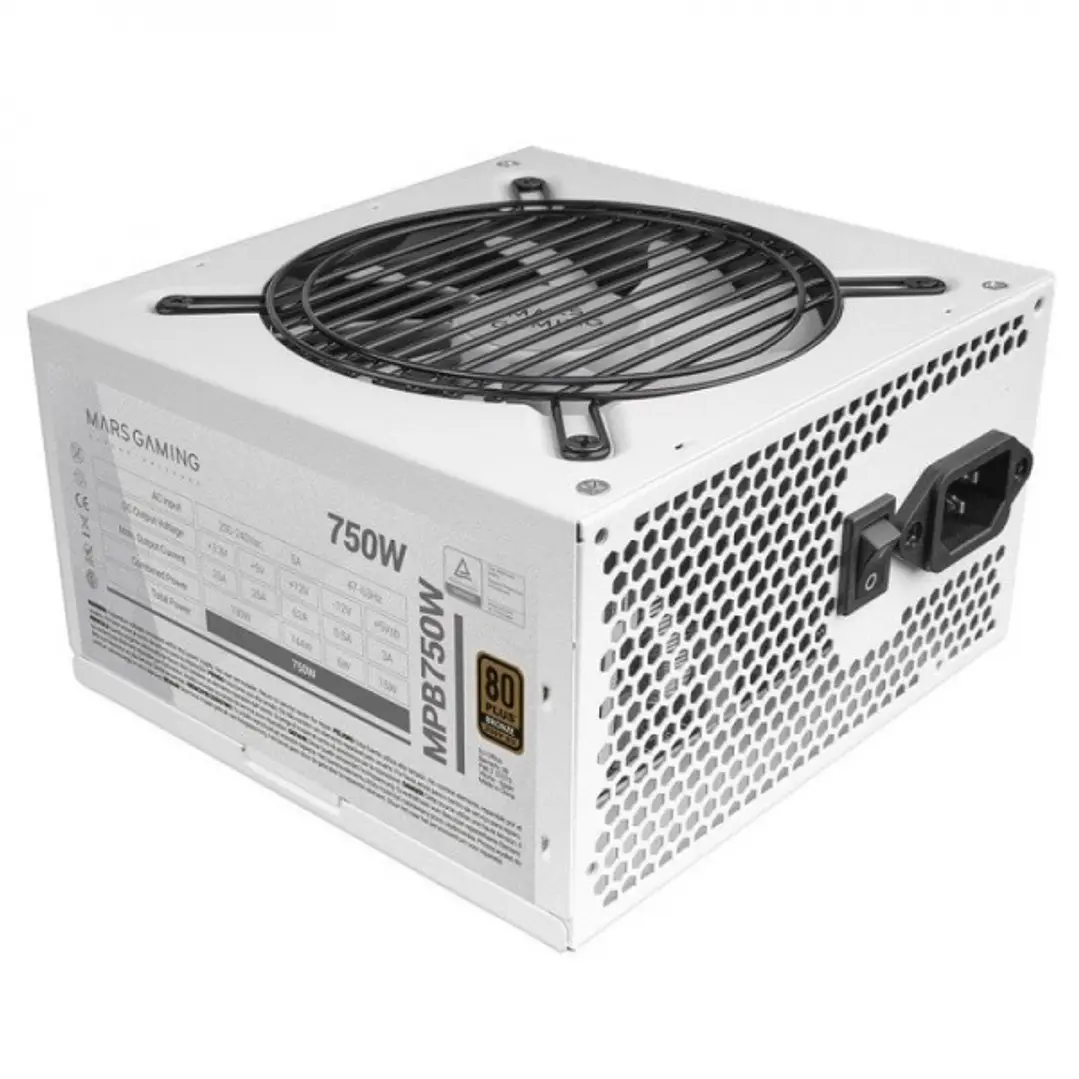 Mars Gaming MPB750 Fuente de Alimentacion - 750W - 80Plus Bronze - AI-RPM Silencioso - Cables Planos - Proteccion Avanzada - Certificacion TÜV Rheinla 1