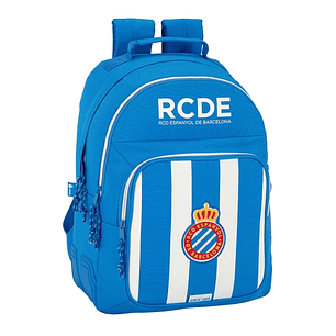 Safta Rcd Espanyol Mochila con 2 Compartimentos - Antirozaduras - Adaptable a Carro - Bolsillo Frontal - Portabotellas - Tirador Doble - Hombreras Erg