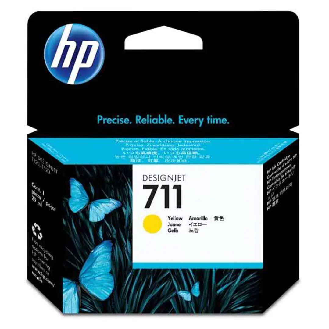 HP 711 Amarillo Cartucho de Tinta Original - CZ132A 1